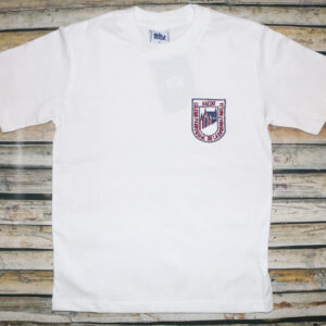 Remera blanca Sagrada Familia/ Padre Osimato/ Adveniat