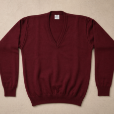 Sweater en V - Bordo colegial