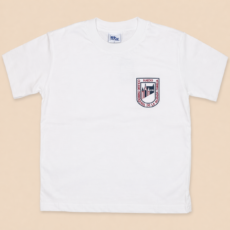 Remera blanca Sagrada Familia/ Padre Osimato/ Adveniat