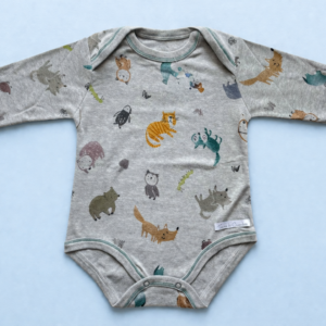Body Tierra de Cuentos - Gris con animalitos