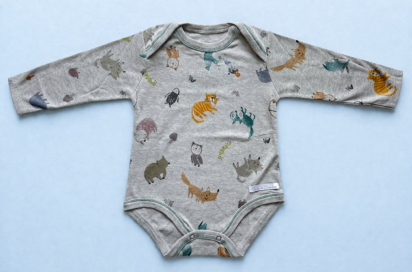 Body Tierra de Cuentos - Gris con animalitos