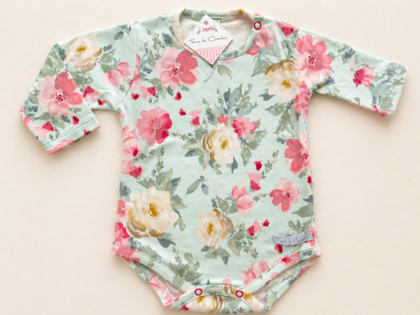 VERDE CON ROSAS MEJORADO Body - Turquesa con rosas