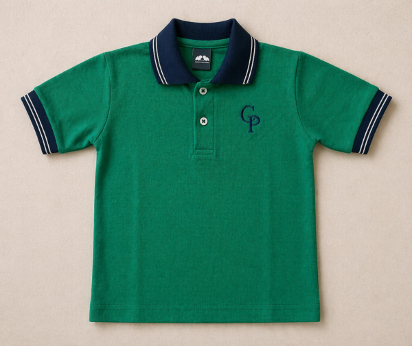 Chomba manga corta verde uniforme - Colegio del parque.