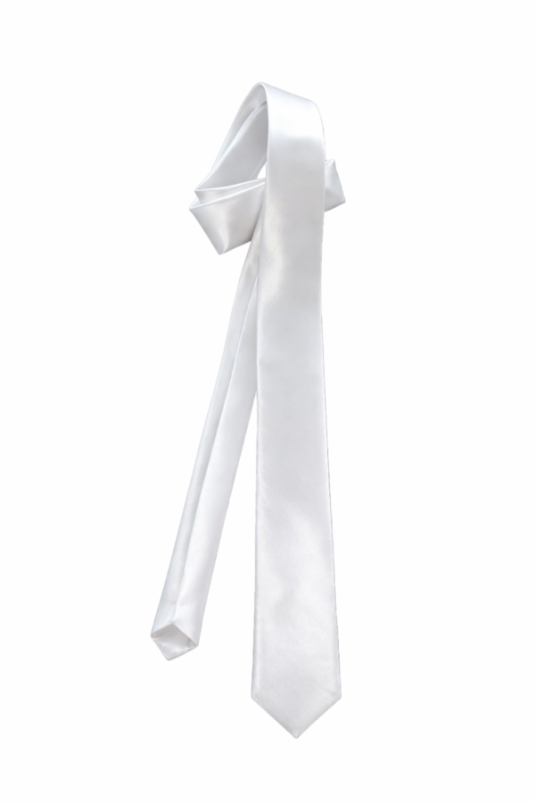 Corbata de raso blanca lisa