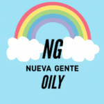 Arco iris sobre N.G. NUEVA GENTE Bermuda azul colegial