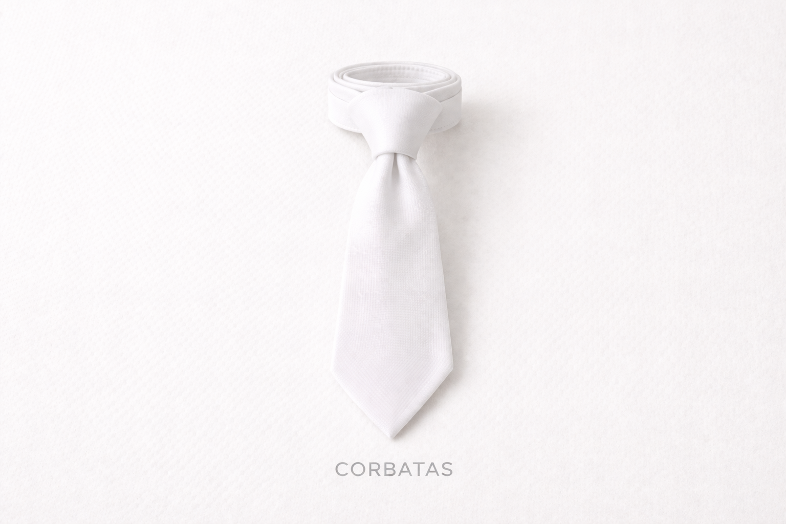 Corbata de raso blanca lisa
