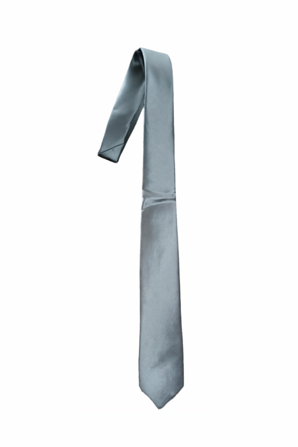 Corbata de raso gris lisa