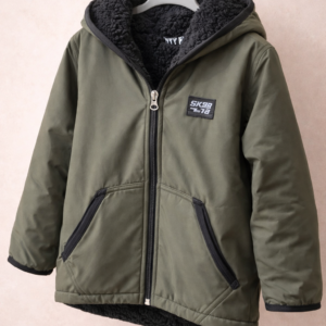 Campera impermeable forrada verde militar