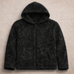 Campera corderito brilloso negra
