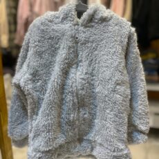 Campera gris corderito brilloso
