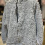 Campera gris corderito brilloso