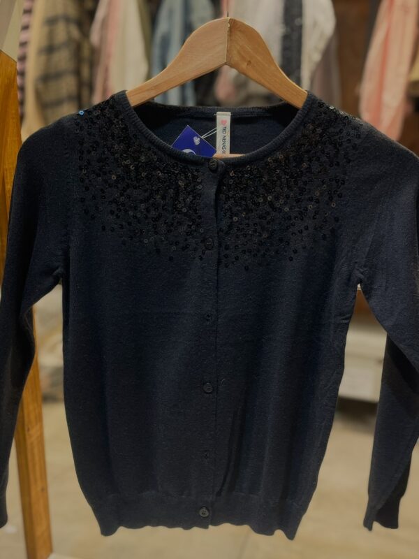 Cardigan negro con brillos