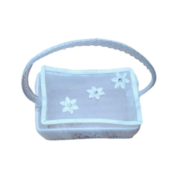 Canasta rectangular con tapa - flores