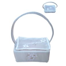 Canasta rectangular con tapa - flores