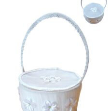 Canasta con tapa redonda con petalos