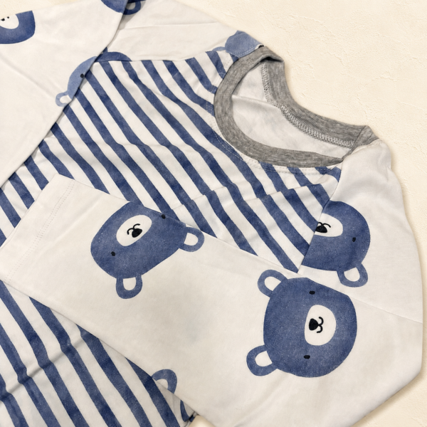 PIYAMA OSOS1 Pijama rayado azul + osos