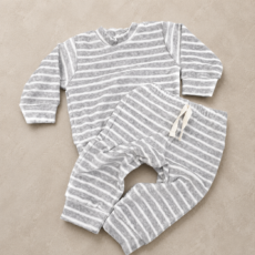 Conjunto de plush - Rayado gris melange