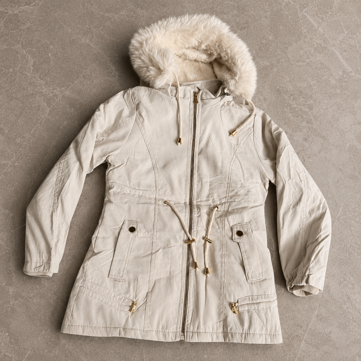 Campera de corderito - Blanca.