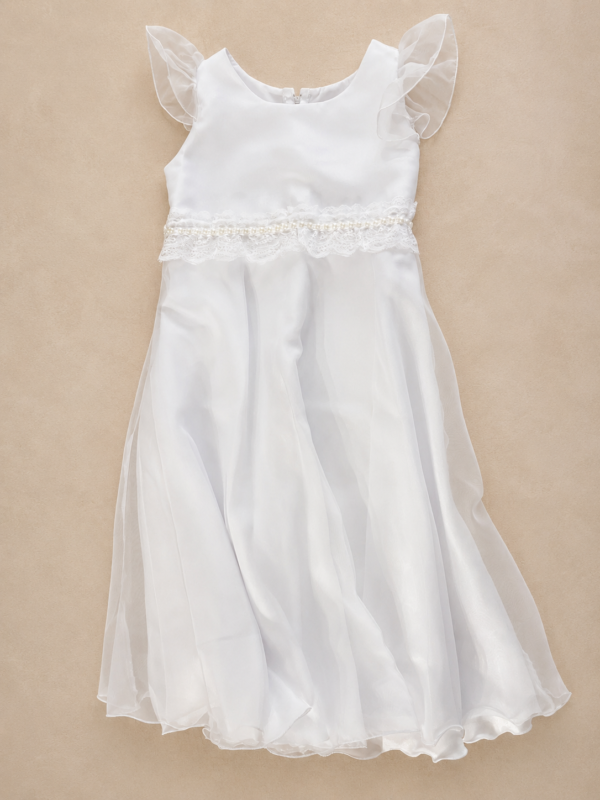Vestido lazo con encaje.