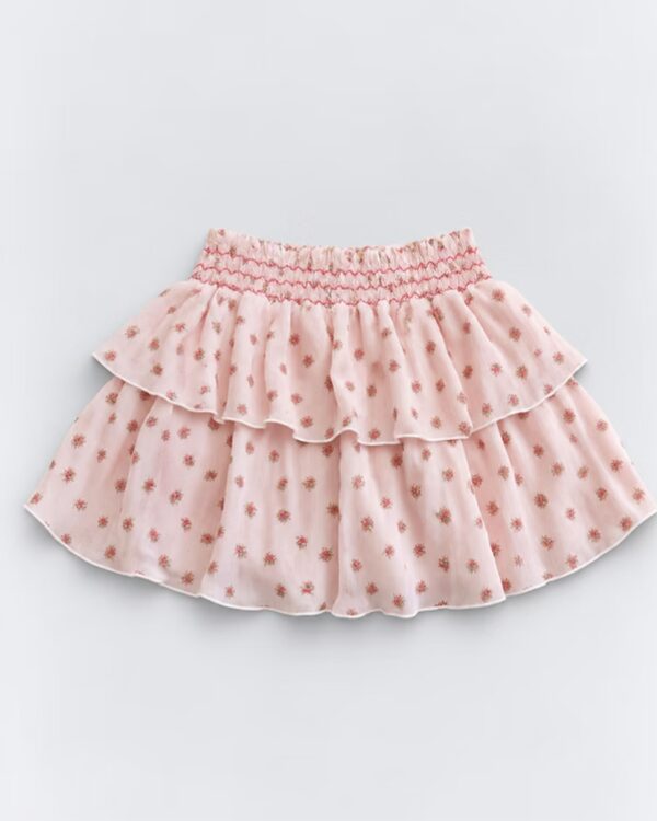 Pollera short floreada